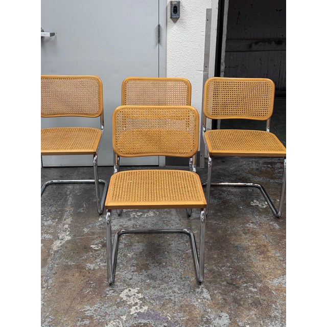 Tan Marcel Breuer Cesca Dining Chairs, Set of Four For Sale - Image 8 of 12