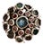 19th-Century Silver Multicolored Stone Cluster Estate Ring With Lion Heads, Size 6 For Sale