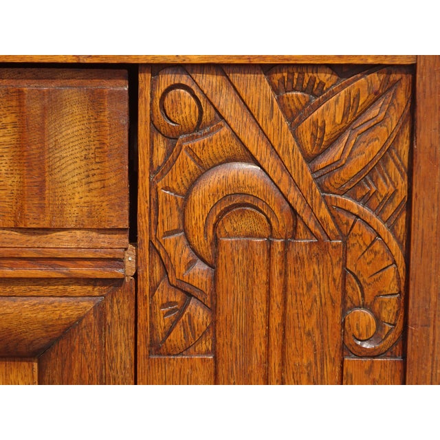 Art Deco Sideboard in Oak and Marble, 1930s For Sale - Image 6 of 18