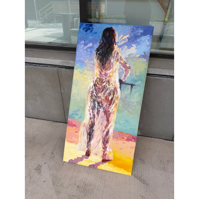 Through the Veil, 21st Century, Contemporary Art, Figurative Portrait, Africa Women, Impressionism, 2024 Godfrey Afebuame (2024), Oil on Canvas For Sale - Image 4 of 6