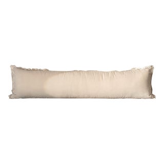 Cb2 Bettie Warm White Velvet Lumbar Pillow 48” For Sale