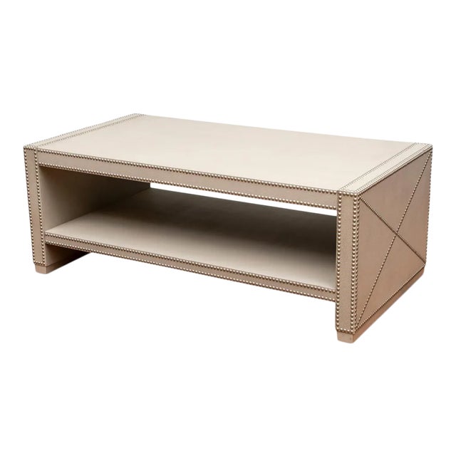 Drexel Heritage Two-Tiered Faux Shagreen Cocktail Table For Sale