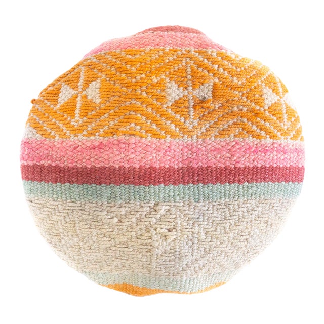Boho Chic Peruvian Frazada Round Pillow Barstool Cushion Chairish