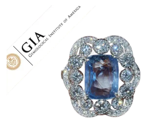 GIA Natural 9.66CTS VS F Diamond No Heat Blue Sapphire 750 18K Gold Cocktail Ring, size 6.5