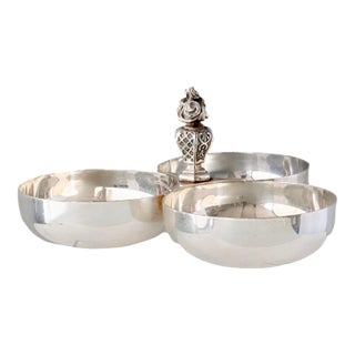 French Christofle Triple Serving Dish For Sale