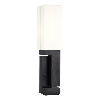 Kelly Wearstler by Visual Comfort Signature Nucleo 27" Table Lamp in Museum Black with Linen Shade For Sale