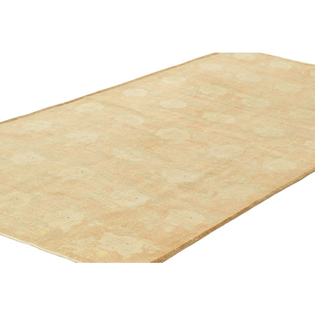 Rug & Kilim Vintage Zeki Müren Rug in Cream and Beige Floral Patterns, From Rug & Kilim For Sale - Image 4 of 7