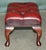Animal Skin Antique Deep Buttoned Oxblood Leather and Hardwood Ottoman For Sale - Image 7 of 11