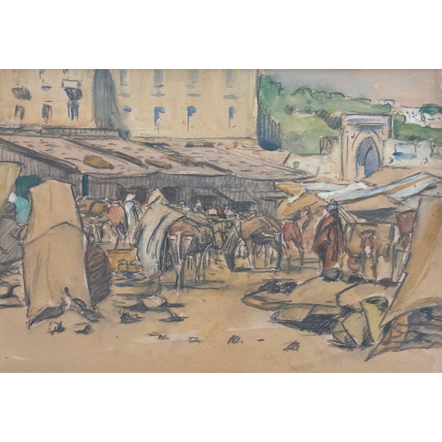 Original Late 19th Century Art Hl Hildabrant Tangiers Drawing Framed For Sale - Image 15 of 17