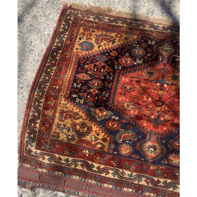 Late 19th Century 1880s, Handmade Antique Persian Collectible Gashkai Bagface 2' X 2.6' For Sale - Image 5 of 6