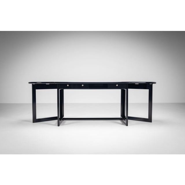 Black Drop Leaf Desk with Pamplona Chair by Augusto Savini for Pozzi, Italy, 1970s For Sale - Image 8 of 18