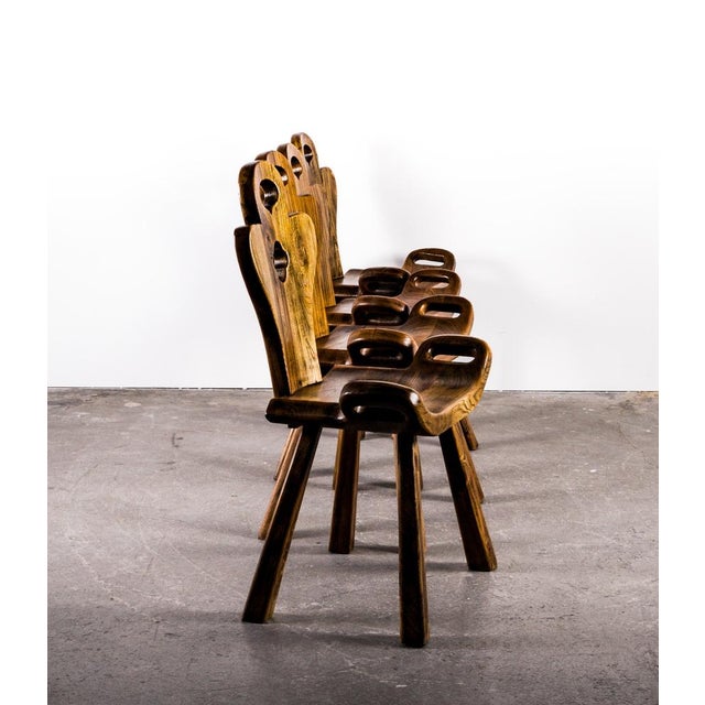 Brutalist Oak Chairs, 1960s, Set of 4 For Sale - Image 17 of 18