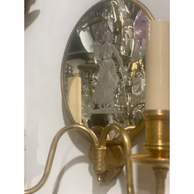 Gold 1920s Caldwell Neoclassic Mirror Sconces - Pair For Sale - Image 8 of 9