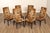 High Quality American Made Set Of Six Upholstered Dining Chairs By Custom Craft Inc. Featuring High Backs And Seats In...