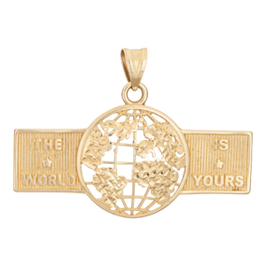 Vintage The World Is Yours Pendant10k Yellow Gold Charm