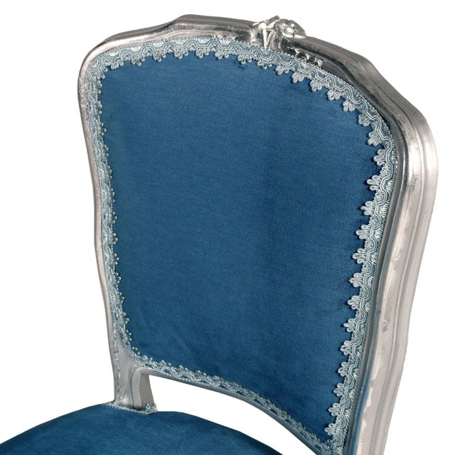 Mid-Century Modern Set of Vintage Venetian Hand-Carved Walnut Side Chairs For Sale - Image 3 of 5