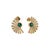 Sterling Silver Gold Plated Jade Gemstone Cleopatra Earrings, A Pair For Sale - Image 4 of 7