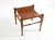 Vintage Safari Stool with Teak Frame and Saddle Leather, 1990s For Sale - Image 3 of 18