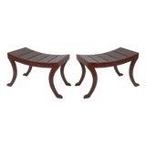 Mid Century Modern Klismos Accent Benches - Pair For Sale