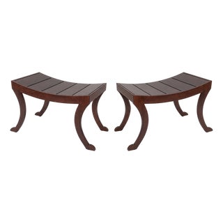 Mid Century Modern Klismos Accent Benches - Pair For Sale