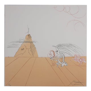 Salvador Dali, Iberian Landscape, Surrealist Man and Horseman, 1980, Engraving For Sale