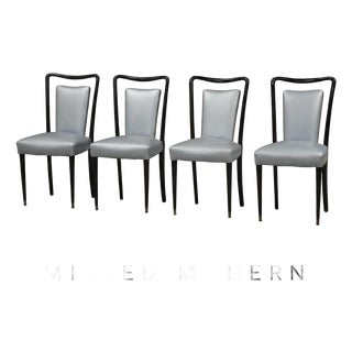 Mid 20th Century Melchiorre Bega Blue Dining Chairs - Set of 4 For Sale
