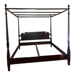 1980s Statton Hepplewhite King Canopy Bed For Sale
