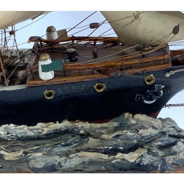 Brown Antique Model of Windjammer Louise For Sale - Image 8 of 12