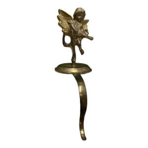 Antique Brass Cherub Stocking Holder
