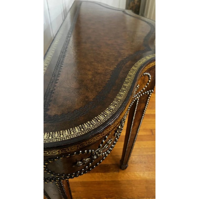 Maitland-Smith Tooled Leather Console Table For Sale In Boston - Image 6 of 10