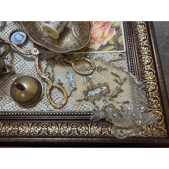 Vintage Framed Brass Assemblage Wall Decor For Sale - Image 13 of 16