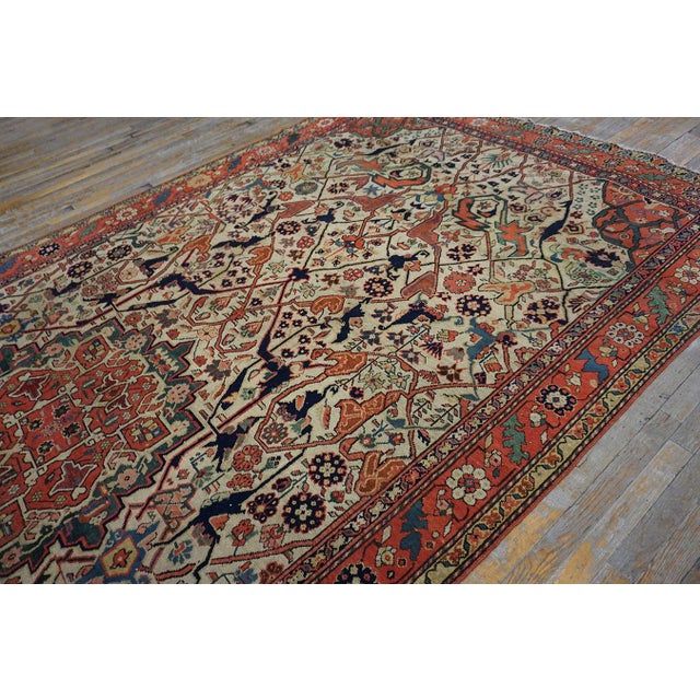 White Captivatingly Beautiful Ivory Background Color With Floral Design Antique Caucasian Karabagh Gallery Rug Dated by 1834 For Sale - Image 8 of 12