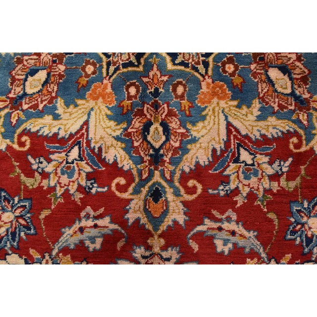 Najafabad Rug 11′ X 17’5” Red Wool Vintage Traditional Hand-Knotted Carpet For Sale - Image 10 of 16