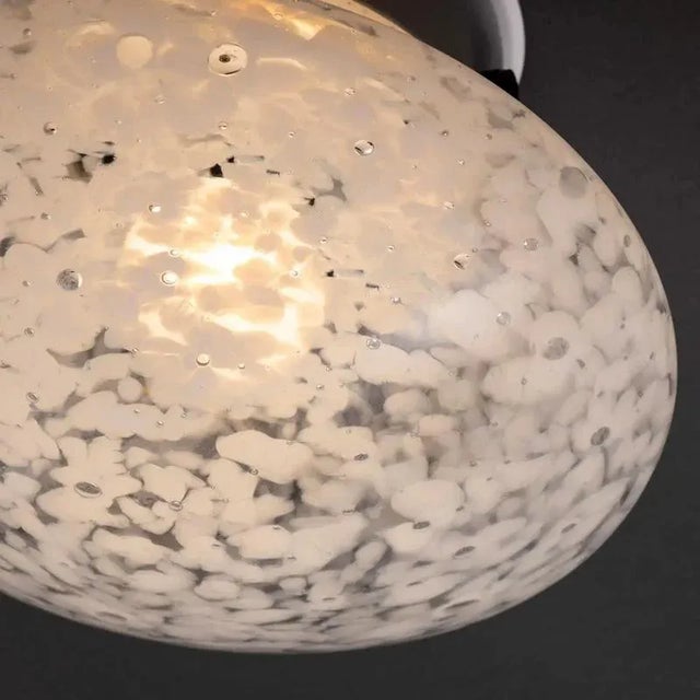 1950's large white mottled goto glass wall or ceiling lamp. Extraordinary mouth blown and hand formed glass lamps made in...
