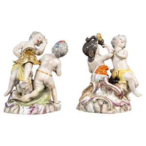 Antique Figurines from Meissen Porcelain, Set of 2