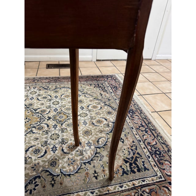 Pair of Vintage Louis XV Style Demilune Nightstands French Inlaid 3 Drawer Tables For Sale - Image 16 of 17
