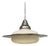 Italian Art Deco Round Pendant in Opaline Glass and Metal, 1930s For Sale