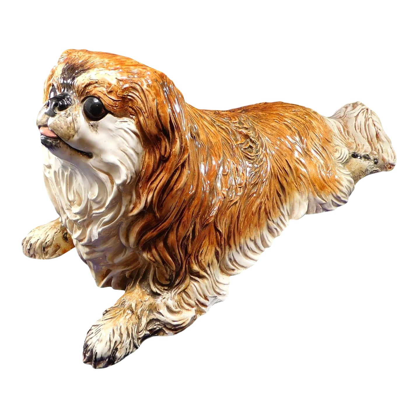 1970s Vintage The Townsends Ceramics Life Size Pekingese Dog Sculpture