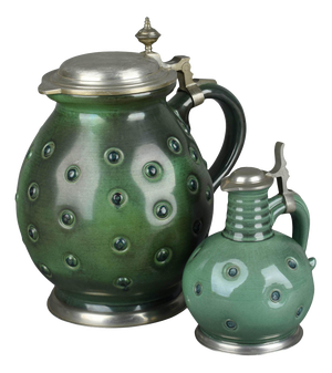 Vintage Green Pitchers by Eugen Wiedamann, Germany, 1950s-1960s, Set of 2