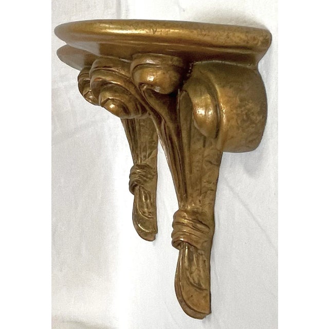 Mid 20th Century Mid 20th Century Rose Bouquet Wood Wall Brackets- a Pair For Sale - Image 5 of 12