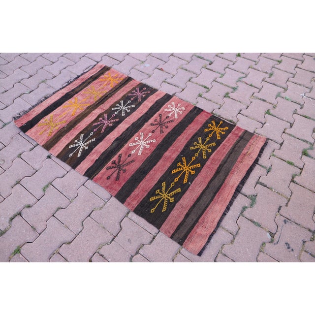 Tribal 1970s Antique Hand Knotted Tribal Kilim Rug For Sale - Image 3 of 8