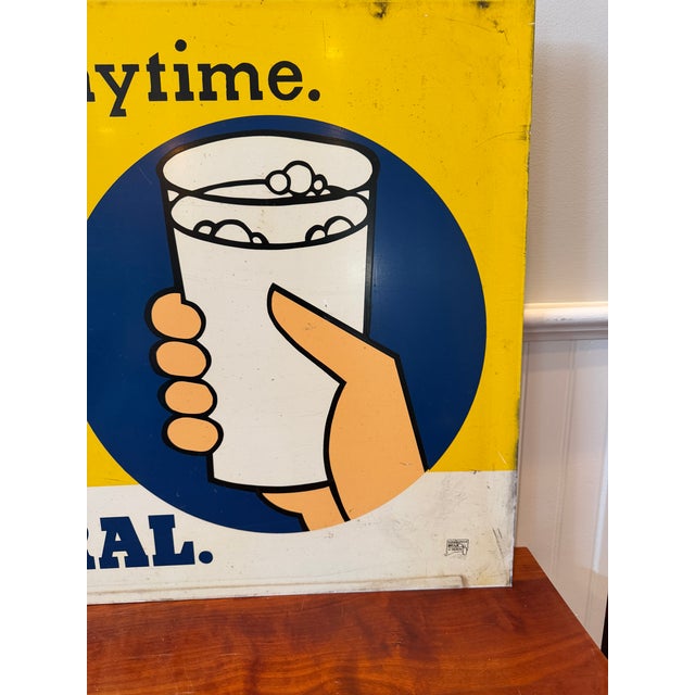 Vintage Connecticut "Drink Milk" Dairy Advertising Metal Sign, 44 Inches For Sale - Image 12 of 18