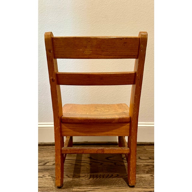 Children's Late 20th Century Child's Wood School Chair For Sale - Image 3 of 7