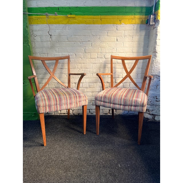 1950s Paul Frankl Set of 6 Oak X- Back Dining Chairs For Sale In New York - Image 6 of 12