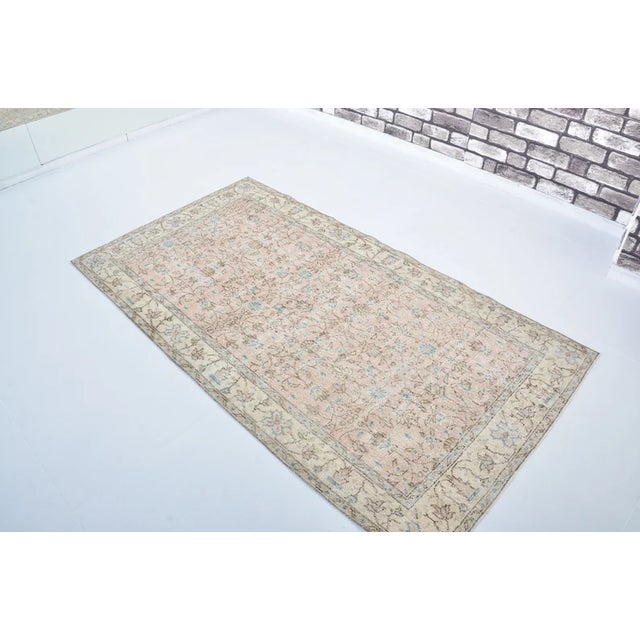 Textile Oushak Anatolian Beige Carpet For Sale - Image 7 of 10