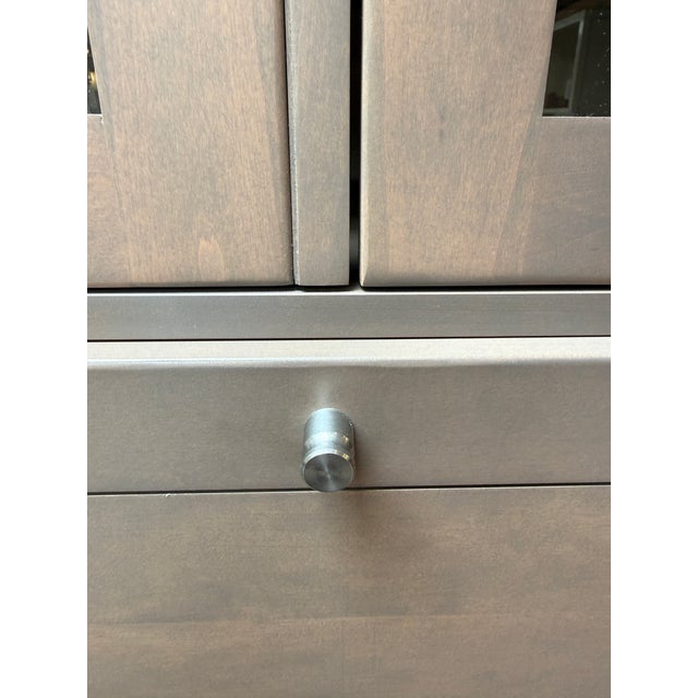 Room & Board Linear Collection Bespoke Cabinet With Secretary, Shell Stain For Sale - Image 11 of 12