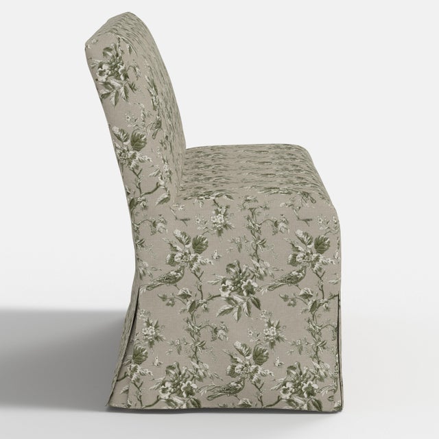 Stoffer Home x Cloth & Company Slipcover for Lindy Dining Banquette in Bird Toile Olive For Sale In Chicago - Image 6 of 7