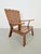 Wood Brutalist Wood Armchair with Brown Leather Upholstery, Germany, 1960s For Sale - Image 7 of 15