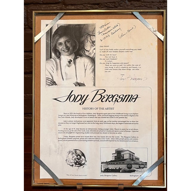 Jody Bergsma Signed Framed Print "The Journeyers Prayer" Lion Fantasy Art 1988 For Sale - Image 4 of 6