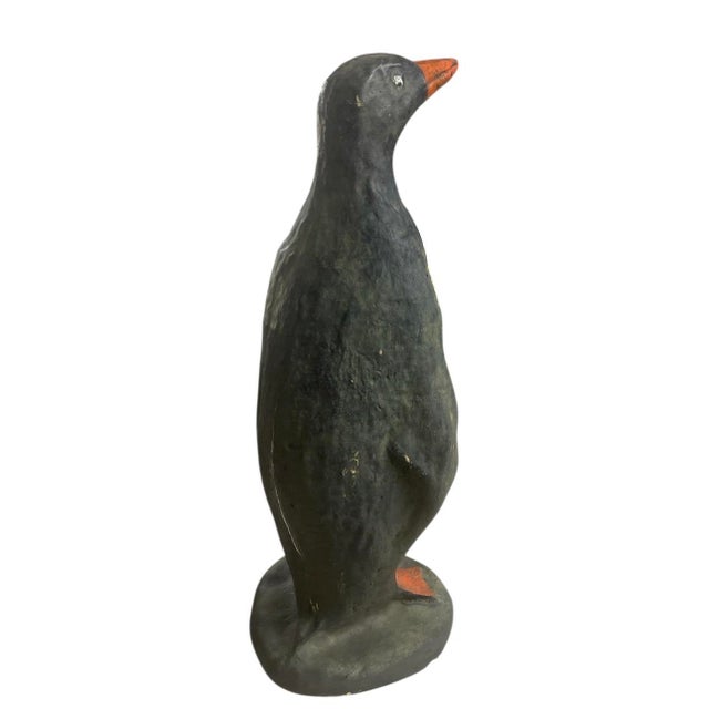 2000 - 2009 Vintage Hand-Painted Concrete Penguin Garden Statuary For Sale - Image 5 of 8